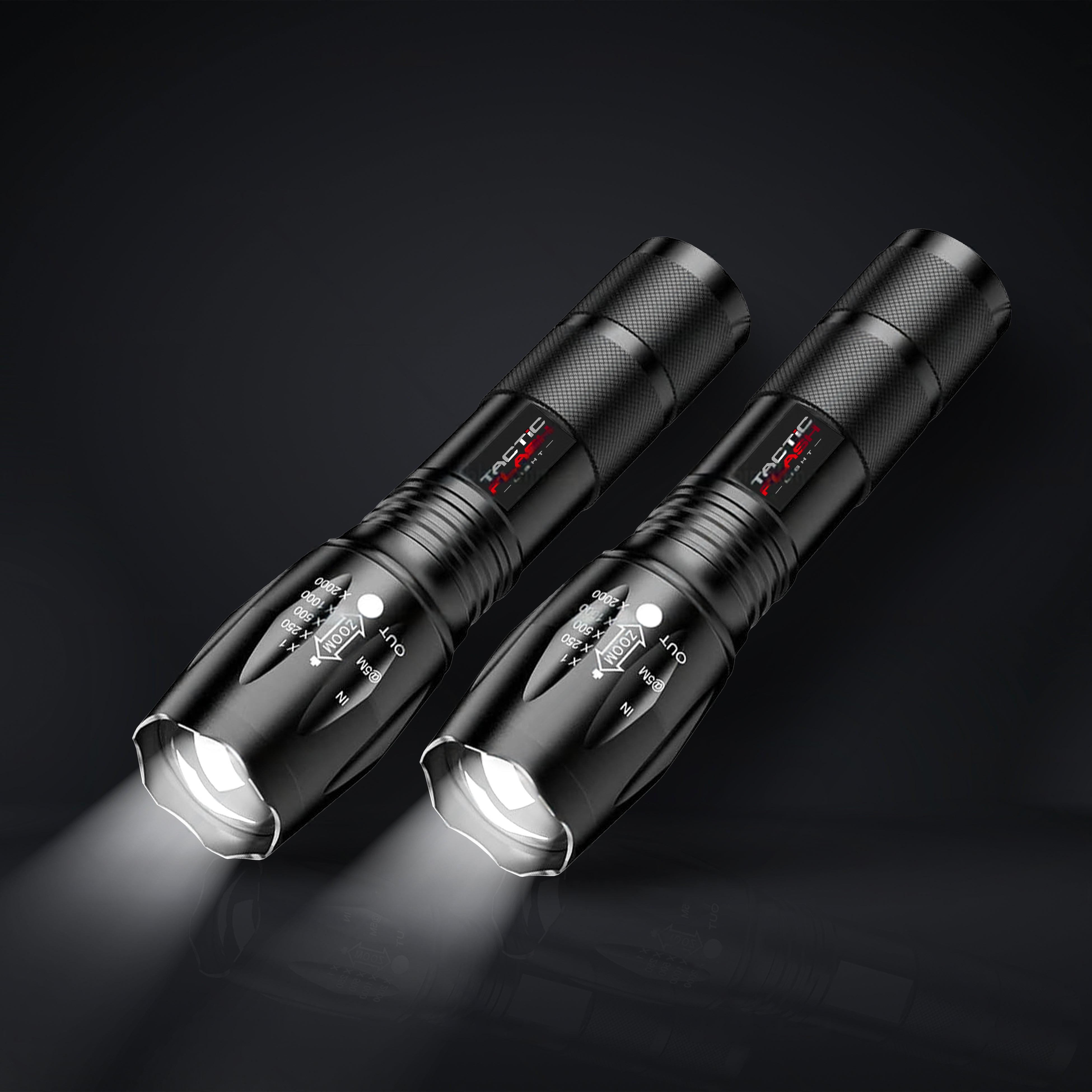 تكتكفلاش لايت® مصباح يدوي LED مصباح زوم LED Tacticflash Light®